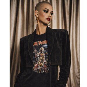 Michael Hoban for North Beach Vintage 80s Black Cropped Leather Jacket